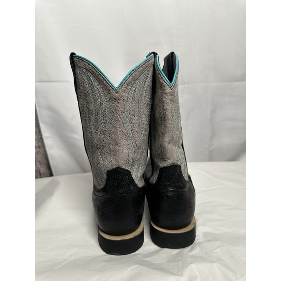 Ariat Youth Western Cowboy Boots 10025183 Size‎ 4.5M Black & Gray Square Toe - Picture 2 of 5